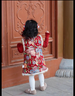 班喜迪女童汉服旗袍裙冬装宝宝周岁拜年礼服儿童中式国风唐装冬季公主裙 红色 90 晒单实拍图