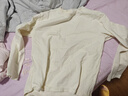 马登工装美式300G重磅纯棉T恤男米白色圆领长袖春秋打底衫男士卫衣 米白色 XL 实拍图