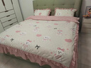 A类床上四件套儿童可爱卡通图案床裙4件套宿舍被套床单人三件套 可爱萌宠-米【亲肤裸睡/A类母婴级】 床裙款 1.5*2m四件套-被套200x230cm 实拍图