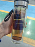 万家全茶杯高硼硅玻璃杯茶水分离杯男泡茶杯商务办公车载水杯元旦节礼物 大号双层450ml 实拍图