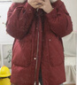 雪中飞秋冬新款女士时尚休闲简约防风狐狸毛领立领大口袋设计短款羽绒服 红色|1235 L 165/88A 实拍图