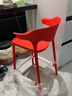禾夫吧台椅北欧塑料酒吧椅靠背高脚凳设计师户外高脚椅家用可叠放吧椅 橘红色【加强L.G.FPP原料】承重300斤 坐高65cm【适配90-100台面】 实拍图
