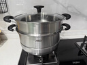 爱仕达（ASD）蒸锅双层不锈钢蒸锅 家用炖蒸煮一体汤锅 28CM大容量蒸笼QVL1528 实拍图