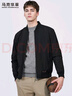 马克华菲【简约】棒球领男士夹克2025秋季新款重工刺绣飞行员通勤休闲外套 黑色-夹棉款 2XL /185 实拍图