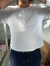 优衣库女装罗纹亨利领T恤/长袖修身短款内搭打底25新款479591 01 乳白色 2XL /165/100B 实拍图