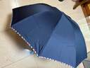 天堂 加大雨伞三折 晴雨两用商务伞经典格纹10骨大雨伞男女 藏青 实拍图