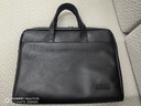 得力(deli)加厚立体办公手提袋/会议包/事务包/商务拉链袋电脑公文包男便携 黑色  实拍图
