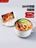 美厨（MAXCOOK）304不锈钢泡面碗 学生饭盒餐杯泡面杯1200ML 带盖 灰色MCWA108 实拍图