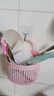 可爱壁挂式收纳篮多功能厨房浴室小挂篮免打孔挂墙首饰盒小号 粉色+白色大嘴挂壁收纳盒 实拍图