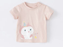 戴维贝拉（DAVE＆BELLA）女童短袖儿童t恤男童夏装童装男孩衣服宝宝半袖白色体桖婴儿上衣 粉色【DB2221435】 100 cm（建议身高90-100cm） 实拍图