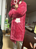 加厚草莓熊睡袍睡衣爆款珊瑚绒毛毛连帽可爱超萌秋冬睡衣家居服 草莓熊红色 XL（165-170cm-120-140斤） 实拍图