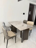 优蒂斯国补意式简约现代黑色岩板餐桌椅组合长方形桌子复古小户型饭桌 餐桌+4娃娃椅 1.4米 实拍图