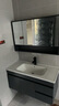 恋派浴室柜 陶瓷一体盆卫生间洗脸盆柜组合悬挂式洗漱台智能洗手盆柜 普通镜柜】珠光灰+陶瓷盆 100cm 实拍图