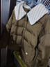 茵曼2025秋冬新款休闲羊羔毛翻领落肩时尚宽松鸭绒九江羽绒服轻暖外套 咖啡色 -18247329C M 【偏大,建议拍小一码】 实拍图