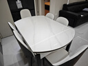 上林春天餐桌轻奢高级感餐桌实木餐桌折叠餐桌家用岩板餐桌#白亮光606四轨 实拍图