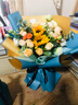 艾斯维娜鲜花速递向日葵混搭花束生日礼物全国同城配送 向日葵香槟韩式花束 实拍图
