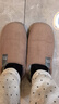 回力纯色全包棉鞋情侣室内外防滑保暖棉拖鞋HLX0233棕色40-41码 实拍图