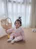 汤尼倍儿女宝宝夹棉套装秋冬保暖两件套婴儿纯棉衣服高腰护肚秋裤 粉紫色 80 cm 实拍图
