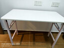 电脑桌子书桌家用办公桌简易学习写字桌长方形培训桌长条桌折叠 暖白色100*50*75白架单层加杠 实拍图