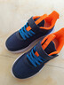 361°儿童运动鞋男童跑鞋秋冬密网轻便魔术贴女童皮革加绒保暖运动鞋 【四季密网】墨蓝/海中蓝色 33 实拍图
