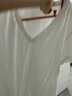 优衣库女装竹节纱V领T恤/短袖棉白T上衣打底内搭春夏新款483576 00 白色 S /155/80A 实拍图