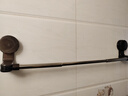 吸盘毛巾架免打孔卫生间置物架浴室毛巾杆壁挂式厕所浴巾收纳挂架 伸缩款透明黑【30-60cm】 实拍图