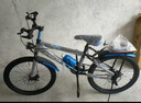 津驰远儿童自行车6-10-15岁碟刹中大童山地男女孩学生单车一体轮脚踏车 车灯款|蓝色+变速+双碟刹+辐条轮 22寸【身高140-160cm】约11-15岁 实拍图