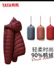 鸭鸭佟丽娅同款轻薄羽绒羽绒服女新款短款修身城市轻户外秋冬外套KXM 酒红色 XL 实拍图
