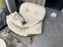 奶油新粉色摇椅懒人躺椅家用休闲女生单人沙发阳台客厅云朵摇摇椅 浅咖猫抓皮+米白【亲肤婴儿绒】【公仔棉款】 人体工学蜗牛椅 实拍图