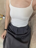 草本初色免穿内衣女背心美背打底内搭一体式带杯垫文胸 月光白【长款】 M 实拍图