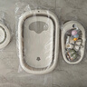 iuu婴儿洗澡盆 可折叠宝宝浴盆大号 洗澡神器躺托浴架新生儿童用品 【北欧灰】+调节感温浴架+脸盆*3 材质：FAD食品级材质检测认证 实拍图