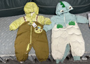 巴拉巴拉童装婴儿连体衣假两件连体羽绒服宝宝衣服冬加厚男童女童儿童 黄绿41122-白鸭绒 100 cm-充绒量112g 实拍图