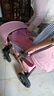 安贝尼 婴儿推车可坐可躺双向推行小孩手推车四轮减震可折叠BB车 至尊版-樱花粉四轮橡胶+四轮减震 实拍图