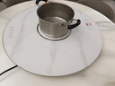 芝梵饭菜保温板加热菜板保温板暖菜板家用带电磁炉火锅暖菜板+火锅+自动旋转家庭旋转餐桌加热转盘 大理石纹-银边丨70CM【电动手动转】电磁炉火锅款 实拍图