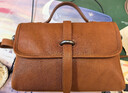 裘真新年礼物 植鞣牛皮007邮差包女真皮大容量通勤单肩斜挎包复古包 焦糖色 实拍图