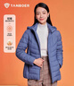 坦博尔轻薄羽绒服女短款宽松脱卸帽秋保暖女士外套TD236256 浅黛蓝 200  实拍图