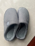 厂家直发秋室内家居情侣毛拖鞋保暖鞋月子防滑加绒男士棉拖鞋女 灰色【细条】 4445 实拍图