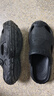 稻草人洞洞鞋男士钓鱼凉鞋工装户外穿运动大码防滑涉水沙滩拖鞋黑 42-43 实拍图