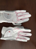PGM 高尔夫手套 女士高尔夫球超纤布手套 带防滑颗粒手套 双手 ST018-双手白粉色【1副装】 19码 实拍图