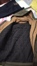 罗蒙（ROMON）秋冬加棉加厚外套男士青年棉衣服休闲连帽工装款防风夹克冲锋衣男 M1091灰绿色 3XL 实拍图