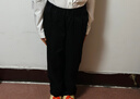 罗蒙儿童裤子男童女童2025春款休闲校园服直筒裤 黑色松紧长裤 130 实拍图