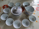 融诚 功夫茶具陶瓷家用茶具套装整套青花瓷盖碗德化高白瓷泡茶器简约办公室 可定制 12头【青荷】 实拍图