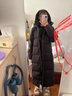 雪中飞羽绒外套女冬季过膝长款保暖美拉德连帽纯色系百搭休闲女士羽绒服 宝石黑 M (160) 实拍图