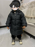 保姆鹅  【风墙】儿童羽绒服宝宝中长款护脸加厚外套保暖童装[NG2664] 炭黑 100 实拍图
