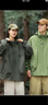 罗蒙（ROMON）冲锋夹克男女户外运动登山服连帽外套防风防水风衣墨绿色L 实拍图