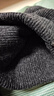 CACUSS纯羊毛毛线帽子男士秋冬加厚保暖护耳帽大头围套头针织帽黑深灰 实拍图