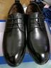 意尔康男鞋圆头商务正装鞋春秋单鞋系带皮鞋德比婚鞋 53449W 黑色 42 实拍图