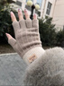 FitonTon手套女冬季保暖学生露指手套骑行触屏手套电脑打字写字半指手套 实拍图