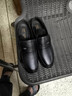 蜻蜓牌【100%全牛皮】男士皮鞋商务休闲真皮防滑软底软面中老年爸爸鞋真皮透气套脚舒适耐磨真皮百搭鞋子 黑色 39 实拍图