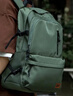Lee潮流双肩包男高中大学生书包女休闲背包大容量旅行电脑包墨绿色 实拍图